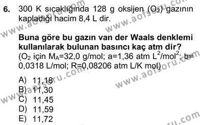 Genel Kimya 2 Dersi 2012 - 2013 Yılı (Vize) Ara Sınavı 6. Soru