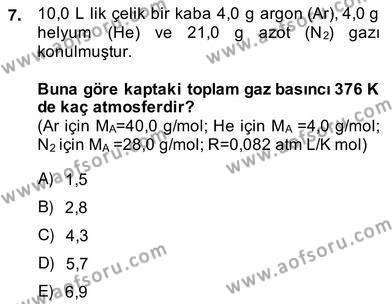 Genel Kimya 2 Dersi 2012 - 2013 Yılı (Vize) Ara Sınavı 7. Soru
