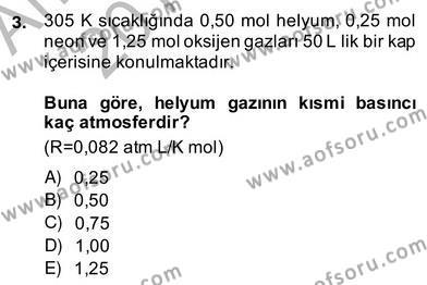 Genel Kimya 2 Dersi 2013 - 2014 Yılı (Vize) Ara Sınavı 3. Soru