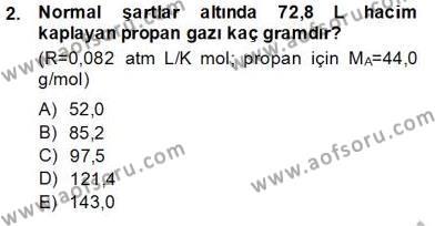 Genel Kimya 2 Dersi 2013 - 2014 Yılı (Final) Dönem Sonu Sınavı 2. Soru