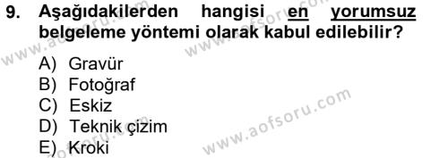 Restorasyon ve Koruma İlkeleri Dersi 2012 - 2013 Yılı (Final) Dönem Sonu Sınavı 9. Soru