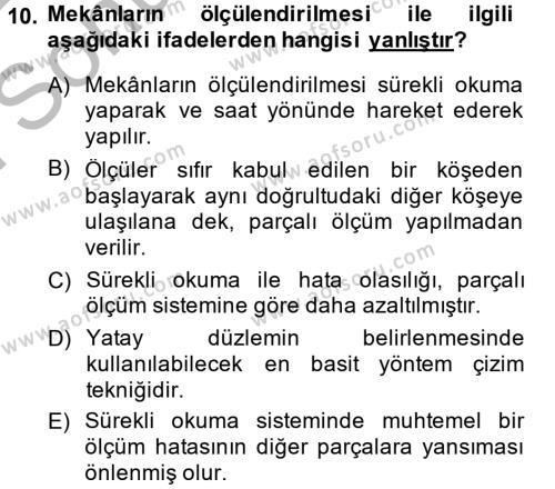 Restorasyon ve Koruma İlkeleri Dersi 2013 - 2014 Yılı (Final) Dönem Sonu Sınavı 10. Soru