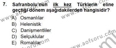 Türkiye´nin Kültürel Mirası 1 Dersi 2014 - 2015 Yılı (Final) Dönem Sonu Sınavı 7. Soru