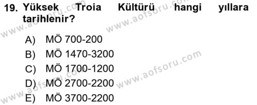 Türkiye´nin Kültürel Mirası 1 Dersi 2023 - 2024 Yılı (Vize) Ara Sınavı 19. Soru