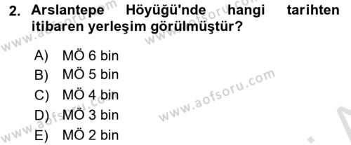 Türkiye´nin Kültürel Mirası 1 Dersi 2023 - 2024 Yılı (Vize) Ara Sınavı 2. Soru