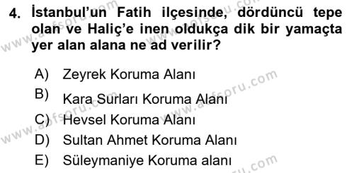 Türkiye´nin Kültürel Mirası 1 Dersi 2023 - 2024 Yılı Yaz Okulu Sınavı 4. Soru