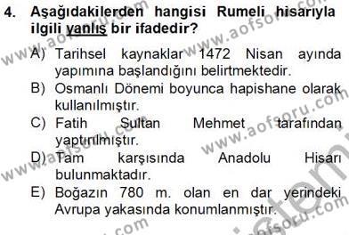 Türkiye´nin Kültürel Mirası 2 Dersi 2012 - 2013 Yılı (Final) Dönem Sonu Sınavı 4. Soru