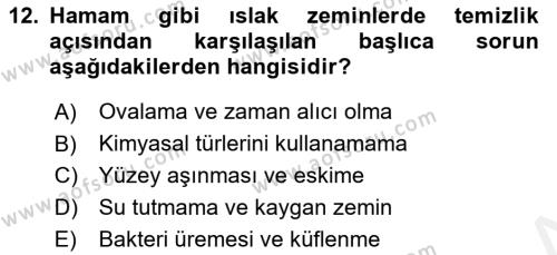 Otel İşletmelerinde Konaklama Hizmetleri Dersi 2018 - 2019 Yılı (Final) Dönem Sonu Sınavı 12. Soru