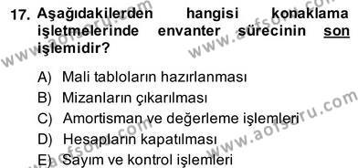 Otel Yönetimi Dersi 2013 - 2014 Yılı (Vize) Ara Sınavı 17. Soru