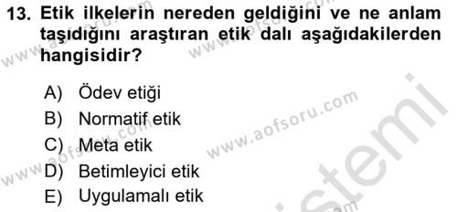 Otel Yönetimi Dersi 2021 - 2022 Yılı (Vize) Ara Sınavı 13. Soru