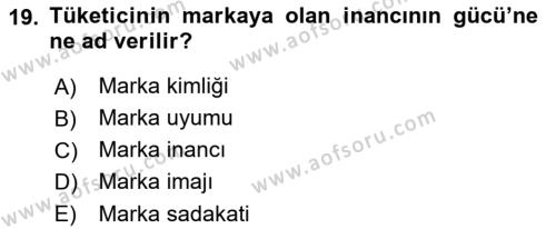 Destinasyon Yönetimi Dersi 2018 - 2019 Yılı Yaz Okulu Sınavı 19. Soru