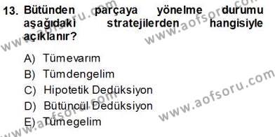Turistik Alanlarda Mekan Tasarımı Dersi 2013 - 2014 Yılı (Vize) Ara Sınavı 13. Soru