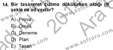 Turistik Alanlarda Mekan Tasarımı Dersi 2014 - 2015 Yılı (Vize) Ara Sınavı 14. Soru