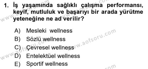 Termal ve Spa Hizmetleri Dersi 2017 - 2018 Yılı (Vize) Ara Sınavı 1. Soru