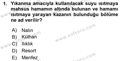 Termal ve Spa Hizmetleri Dersi 2023 - 2024 Yılı (Vize) Ara Sınavı 1. Soru