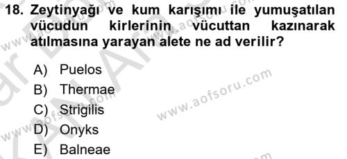 Termal ve Spa Hizmetleri Dersi 2023 - 2024 Yılı (Vize) Ara Sınavı 18. Soru