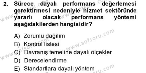 Performans ve Kariyer Yönetimi Dersi 2014 - 2015 Yılı (Final) Dönem Sonu Sınavı 2. Soru
