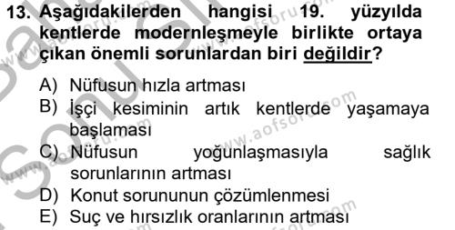 Kültür Tarihi Dersi 2012 - 2013 Yılı (Final) Dönem Sonu Sınavı 13. Soru