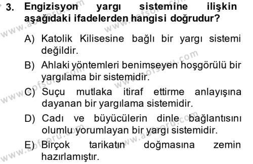 Kültür Tarihi Dersi 2013 - 2014 Yılı (Final) Dönem Sonu Sınavı 3. Soru