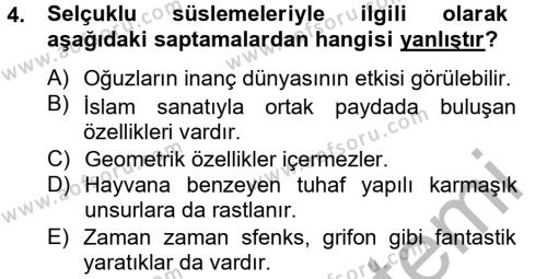 Kültür Tarihi Dersi 2013 - 2014 Yılı (Final) Dönem Sonu Sınavı 4. Soru