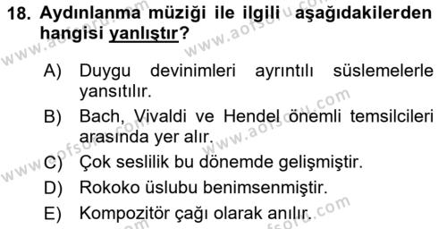 Kültür Tarihi Dersi 2020 - 2021 Yılı Yaz Okulu Sınavı 18. Soru