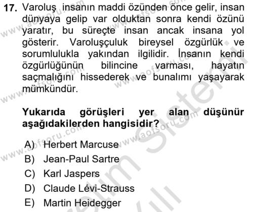 Kültür Tarihi Dersi 2022 - 2023 Yılı Yaz Okulu Sınavı 17. Soru