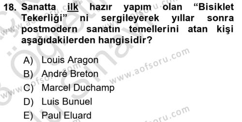 Kültür Tarihi Dersi 2022 - 2023 Yılı Yaz Okulu Sınavı 18. Soru