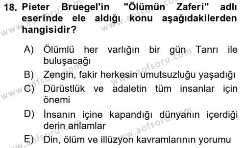 Kültür Tarihi Dersi 2023 - 2024 Yılı (Vize) Ara Sınavı 18. Soru