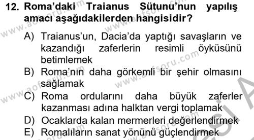 Görsel Kültür Dersi 2012 - 2013 Yılı (Vize) Ara Sınavı 12. Soru