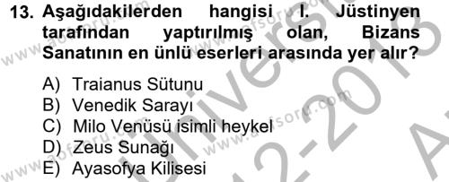Görsel Kültür Dersi 2012 - 2013 Yılı (Vize) Ara Sınavı 13. Soru