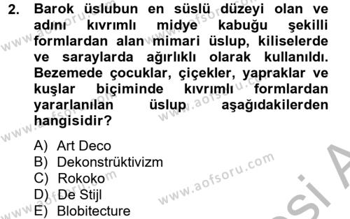 Görsel Kültür Dersi 2012 - 2013 Yılı (Vize) Ara Sınavı 2. Soru