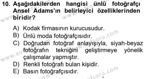Görsel Kültür Dersi 2012 - 2013 Yılı (Final) Dönem Sonu Sınavı 10. Soru
