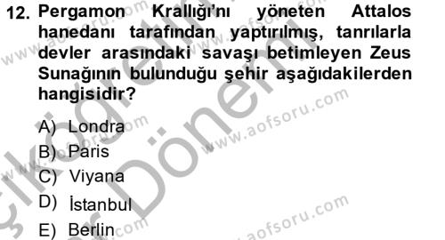 Görsel Kültür Dersi 2013 - 2014 Yılı (Vize) Ara Sınavı 12. Soru