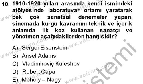 Görsel Kültür Dersi 2013 - 2014 Yılı (Final) Dönem Sonu Sınavı 10. Soru