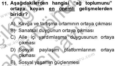 Görsel Kültür Dersi 2013 - 2014 Yılı (Final) Dönem Sonu Sınavı 11. Soru