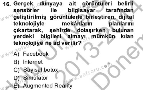 Görsel Kültür Dersi 2013 - 2014 Yılı (Final) Dönem Sonu Sınavı 16. Soru