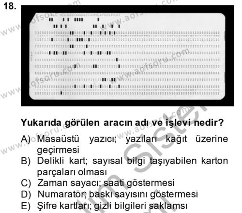Görsel Kültür Dersi 2013 - 2014 Yılı (Final) Dönem Sonu Sınavı 18. Soru