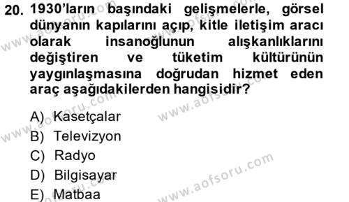 Görsel Kültür Dersi 2013 - 2014 Yılı (Final) Dönem Sonu Sınavı 20. Soru
