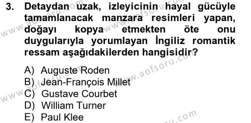 Görsel Kültür Dersi 2013 - 2014 Yılı (Final) Dönem Sonu Sınavı 3. Soru
