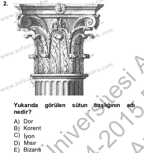 Görsel Kültür Dersi 2014 - 2015 Yılı (Vize) Ara Sınavı 2. Soru