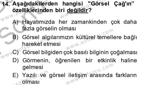 Görsel Kültür Dersi 2014 - 2015 Yılı (Final) Dönem Sonu Sınavı 14. Soru