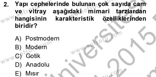 Görsel Kültür Dersi 2014 - 2015 Yılı (Final) Dönem Sonu Sınavı 2. Soru
