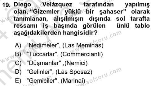 Görsel Kültür Dersi 2023 - 2024 Yılı (Vize) Ara Sınavı 19. Soru