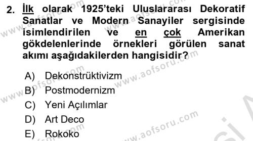 Görsel Kültür Dersi 2023 - 2024 Yılı (Vize) Ara Sınavı 2. Soru