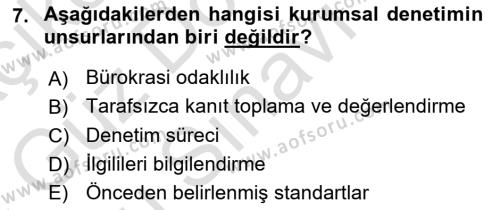 Yönetim Bilimi 1 Dersi 2023 - 2024 Yılı (Final) Dönem Sonu Sınavı 7. Soru