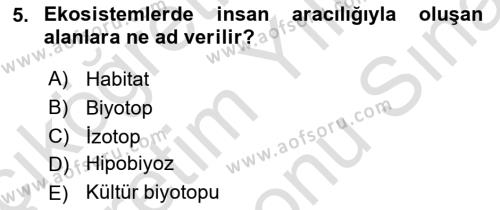 Temel Veteriner Parazitoloji Dersi 2021 - 2022 Yılı (Final) Dönem Sonu Sınavı 5. Soru