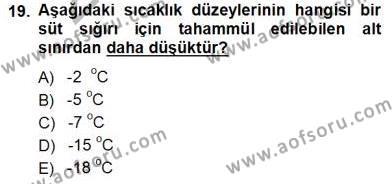 Temel Zootekni Dersi 2012 - 2013 Yılı (Vize) Ara Sınavı 19. Soru