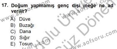 Temel Zootekni Dersi 2012 - 2013 Yılı (Final) Dönem Sonu Sınavı 17. Soru