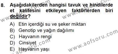 Temel Zootekni Dersi 2012 - 2013 Yılı (Final) Dönem Sonu Sınavı 8. Soru