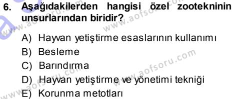 Temel Zootekni Dersi 2013 - 2014 Yılı (Vize) Ara Sınavı 6. Soru